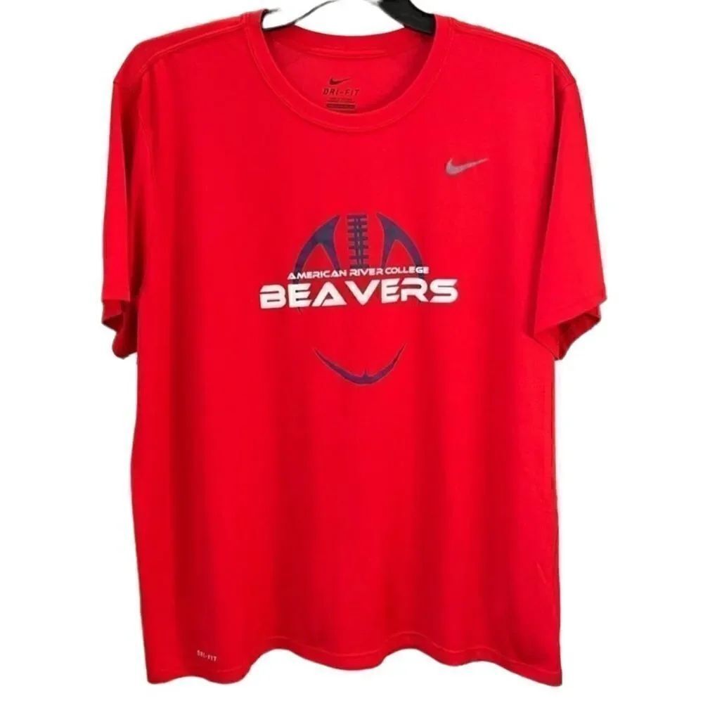 Nike tee shirt Beavers American river collage red n size 2X